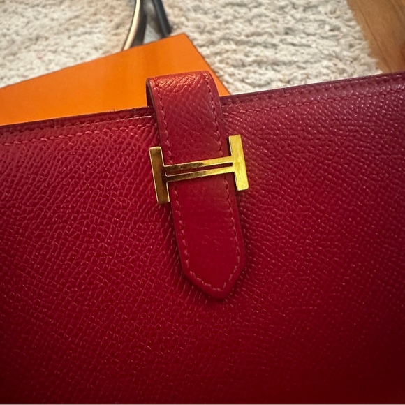 Authentic HERMES Bearn Wallet Rouge - Picture 6 of 12